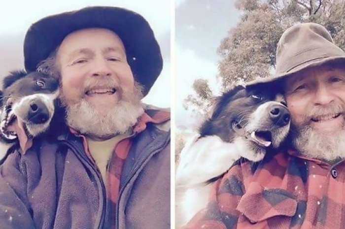 Sa fille a appris à cet homme à faire des selfies et il en profite pour immortaliser la complicité qu’il partage avec son chien