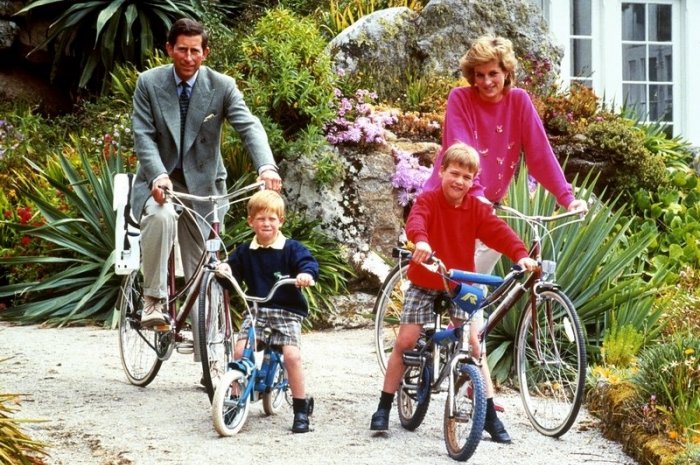 En famille pour une balade à vélo en 1989