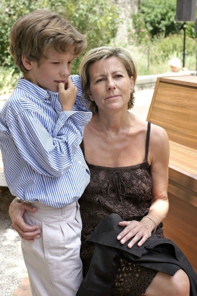 Claire Chazal et son fils en 2005
