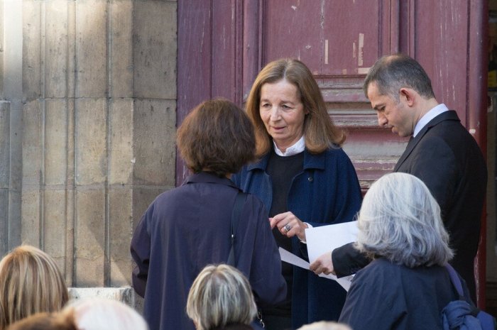 Françoise Rochefort lors des obsèques de son époux