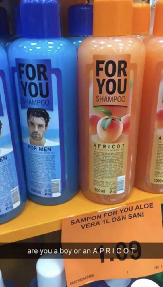 Shampoing pour hommes ou... abricots