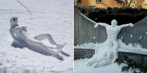 Photos : ces bonshommes de neige un peu trop osés