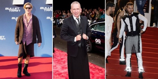 Brad Pitt, Jean-Paul Gaultier, Matt Pokora… Ces stars portent mieux la jupe que la gent féminine